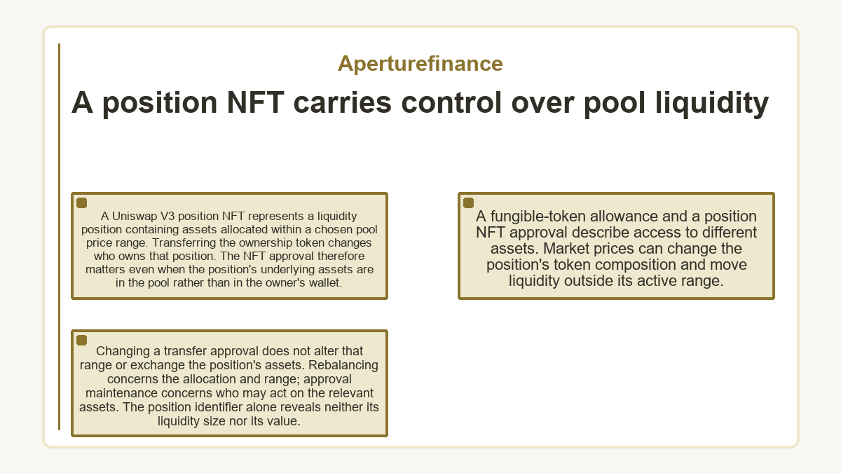 Graphic: Aperturefinance: A position NFT carries control over pool liquidity
